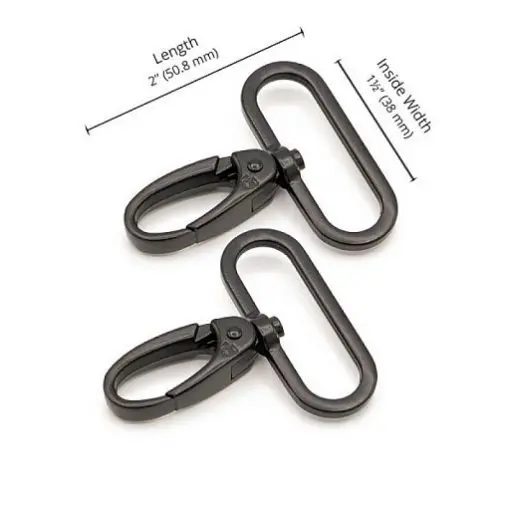 Black Metal Swivel Snap Hook 1½ - Katipatch Patchwork & Quilting Boutique