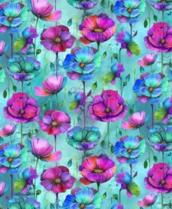 Dragonflies - Floral Aqua