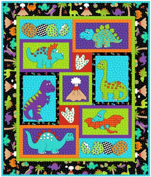 Dino Daze Pattern - Kids Quilts